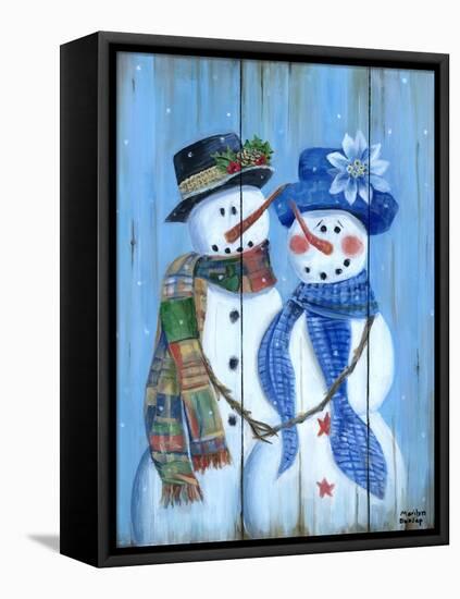 Snowman Couple-Marilyn Dunlap-Framed Stretched Canvas