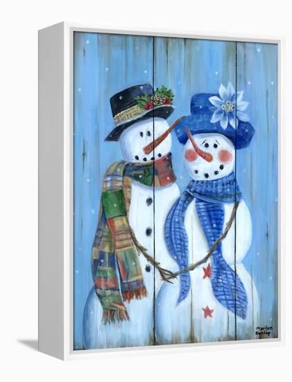 Snowman Couple-Marilyn Dunlap-Framed Stretched Canvas