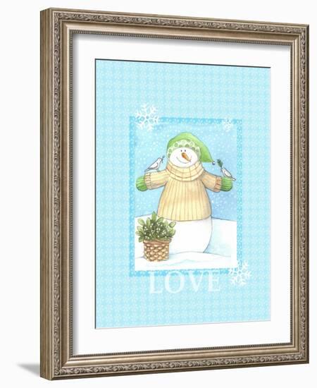 Snowman Dove Love-Melinda Hipsher-Framed Giclee Print