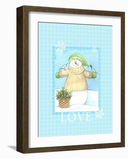 Snowman Dove Love-Melinda Hipsher-Framed Giclee Print