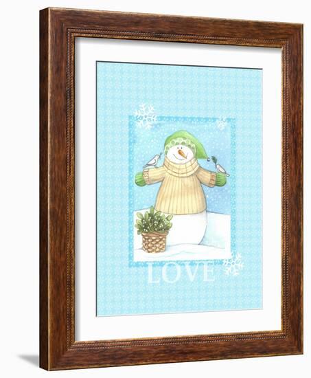 Snowman Dove Love-Melinda Hipsher-Framed Giclee Print