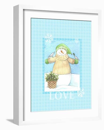 Snowman Dove Love-Melinda Hipsher-Framed Giclee Print