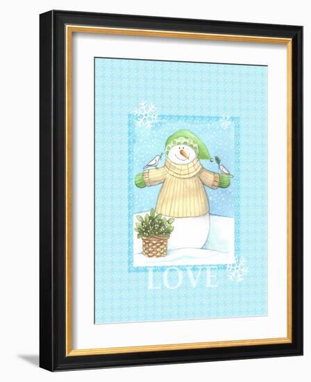 Snowman Dove Love-Melinda Hipsher-Framed Giclee Print