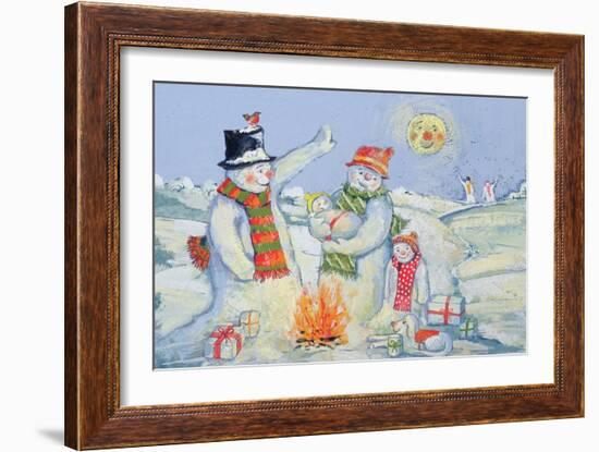 Snowman Family, 1995-David Cooke-Framed Giclee Print