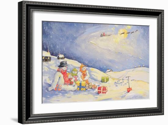 Snowman Family Christmas-David Cooke-Framed Giclee Print