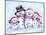 Snowman Family-MAKIKO-Mounted Giclee Print