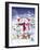 Snowman Family-MAKIKO-Framed Giclee Print