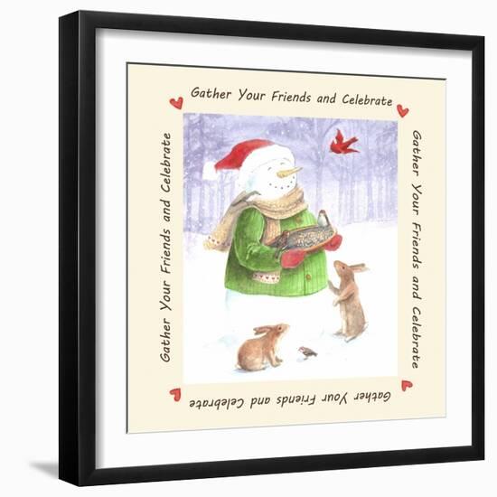 Snowman Friends-Melinda Hipsher-Framed Giclee Print