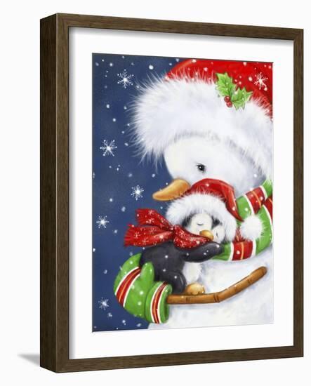 Snowman Hug-MAKIKO-Framed Giclee Print