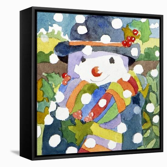 Snowman in Snow, 2011-Jennifer Abbott-Framed Premier Image Canvas