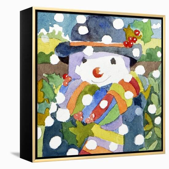 Snowman in Snow, 2011-Jennifer Abbott-Framed Premier Image Canvas