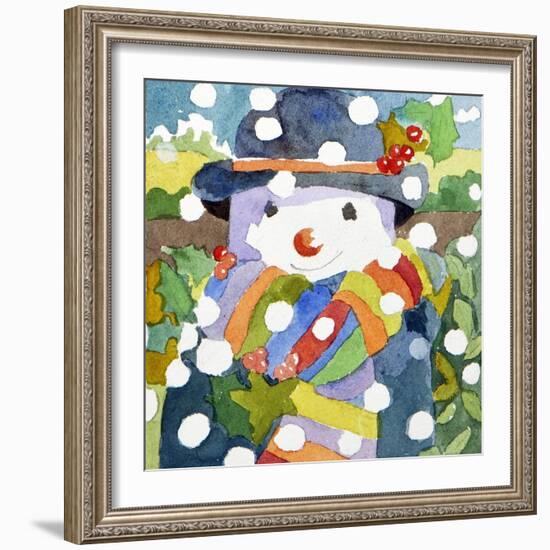 Snowman in Snow, 2011-Jennifer Abbott-Framed Giclee Print