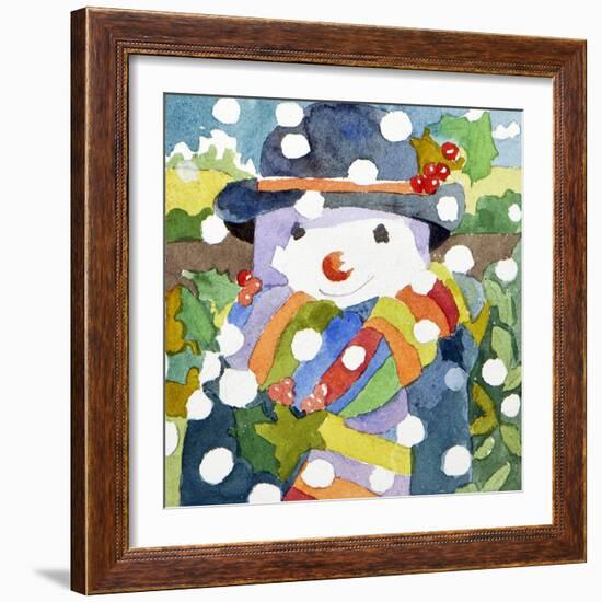 Snowman in Snow, 2011-Jennifer Abbott-Framed Giclee Print