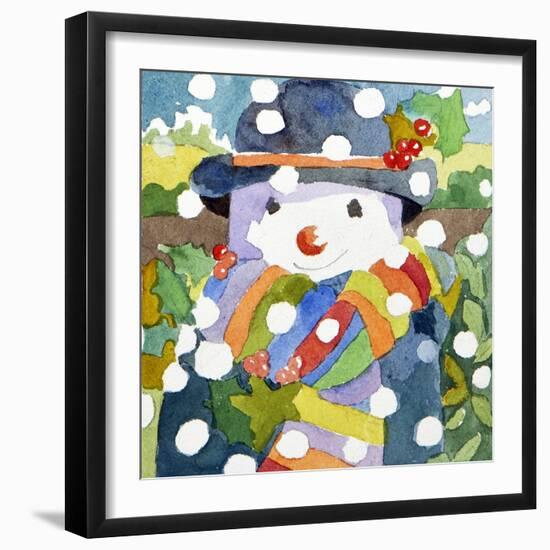 Snowman in Snow, 2011-Jennifer Abbott-Framed Giclee Print