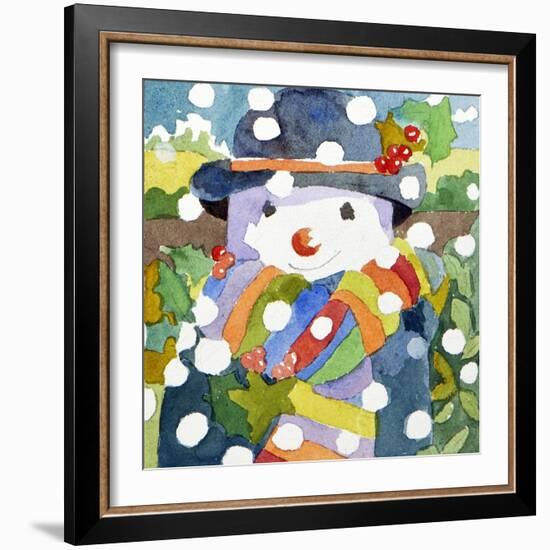 Snowman in Snow, 2011-Jennifer Abbott-Framed Giclee Print