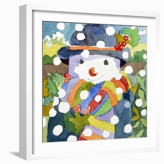 Snowman in Snow, 2011-Jennifer Abbott-Framed Giclee Print