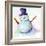 Snowman In Sunset-Lisa Katharina-Framed Giclee Print