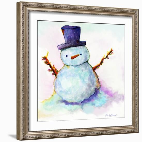 Snowman In Sunset-Lisa Katharina-Framed Giclee Print