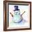 Snowman In Sunset-Lisa Katharina-Framed Giclee Print