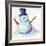 Snowman In Sunset-Lisa Katharina-Framed Giclee Print