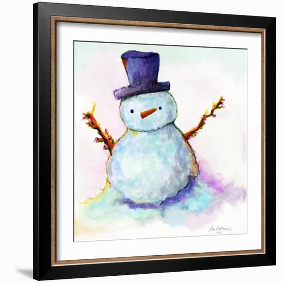 Snowman In Sunset-Lisa Katharina-Framed Giclee Print