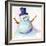 Snowman In Sunset-Lisa Katharina-Framed Giclee Print