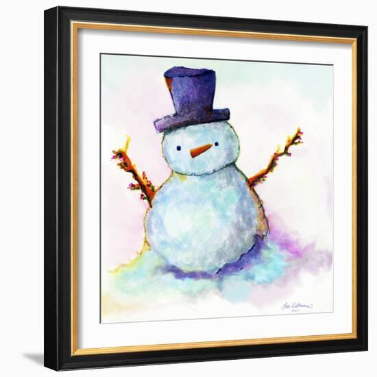 Snowman In Sunset-Lisa Katharina-Framed Giclee Print