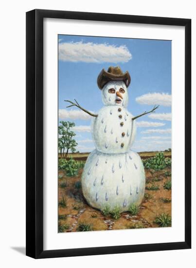 Snowman in Texas-James W. Johnson-Framed Giclee Print