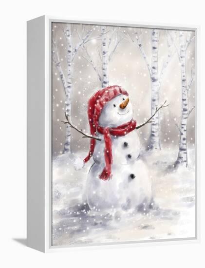 Snowman in Wood-MAKIKO-Framed Premier Image Canvas