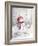 Snowman in Wood-MAKIKO-Framed Giclee Print