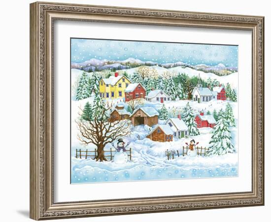 Snowman Landscape-Wendy Edelson-Framed Giclee Print