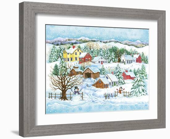 Snowman Landscape-Wendy Edelson-Framed Giclee Print