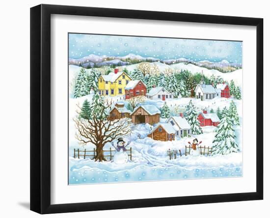 Snowman Landscape-Wendy Edelson-Framed Giclee Print