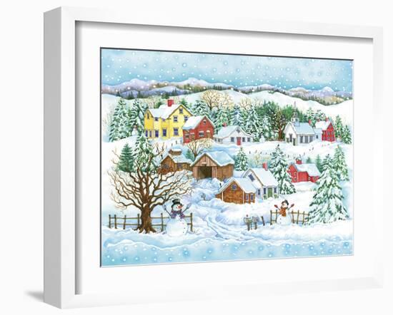 Snowman Landscape-Wendy Edelson-Framed Giclee Print