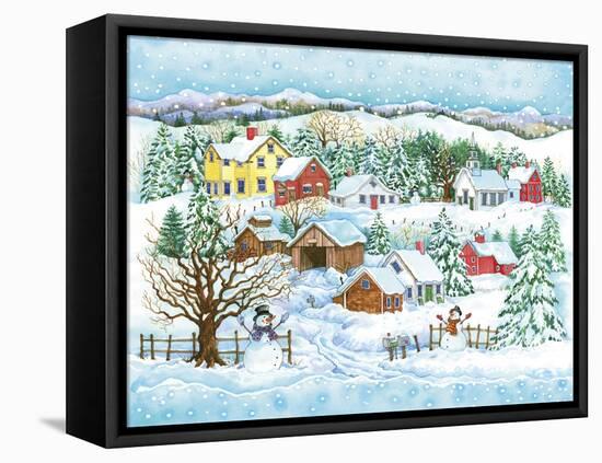 Snowman Landscape-Wendy Edelson-Framed Premier Image Canvas