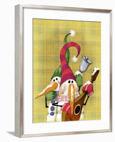 Snowman Mandolin 2-Margaret Wilson-Framed Giclee Print