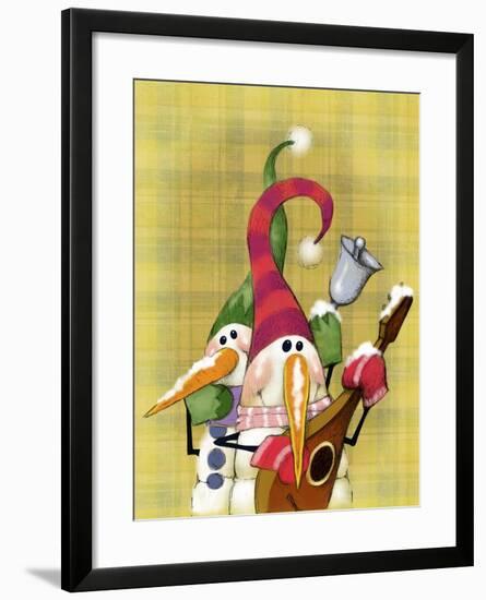 Snowman Mandolin 2-Margaret Wilson-Framed Giclee Print