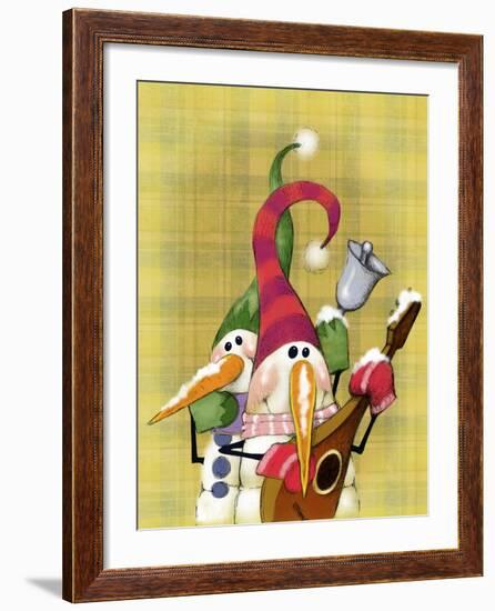 Snowman Mandolin 2-Margaret Wilson-Framed Giclee Print