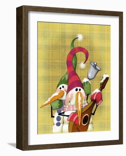 Snowman Mandolin 2-Margaret Wilson-Framed Giclee Print