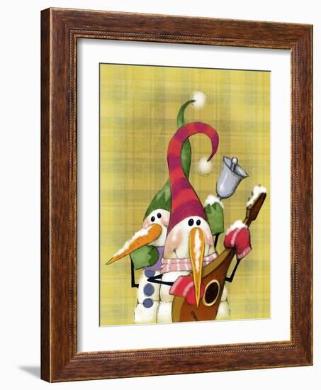 Snowman Mandolin 2-Margaret Wilson-Framed Giclee Print