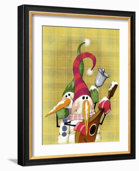 Snowman Mandolin 2-Margaret Wilson-Framed Giclee Print