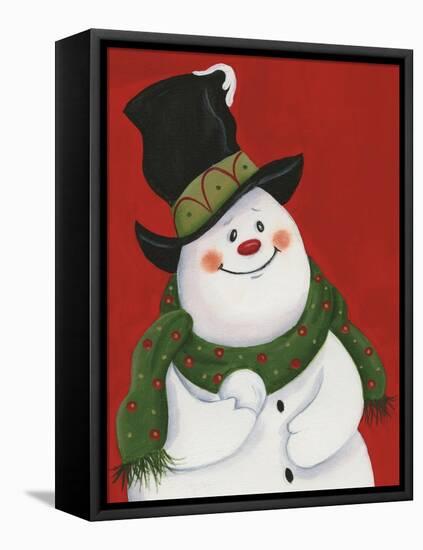 Snowman Mischief-Beverly Johnston-Framed Premier Image Canvas