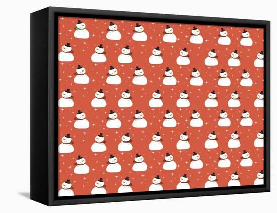 Snowman Pattern Red-Anne Cote-Framed Premier Image Canvas