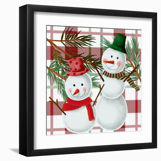 Snowman Plaid-Kim Allen-Framed Art Print