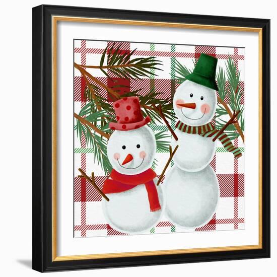 Snowman Plaid-Kim Allen-Framed Art Print