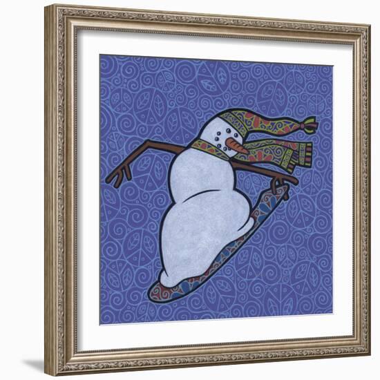 Snowman Snowboarder 2-Denny Driver-Framed Giclee Print