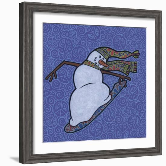 Snowman Snowboarder 2-Denny Driver-Framed Giclee Print