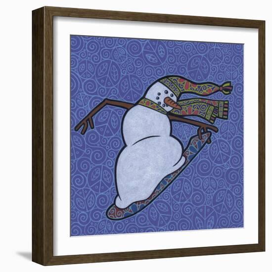 Snowman Snowboarder 2-Denny Driver-Framed Giclee Print