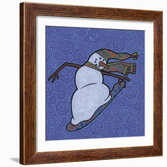 Snowman Snowboarder 2-Denny Driver-Framed Giclee Print