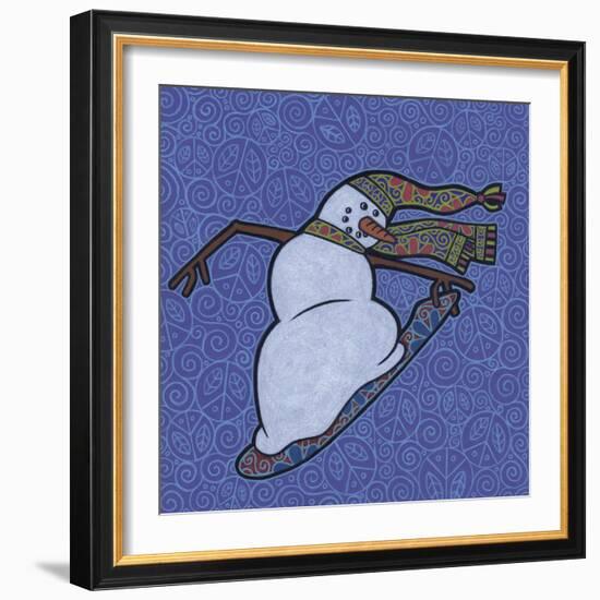 Snowman Snowboarder 2-Denny Driver-Framed Giclee Print